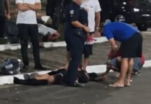 Acidente envolvendo duas motos deixa duas pessoas feridas no Centro em Leme, SP