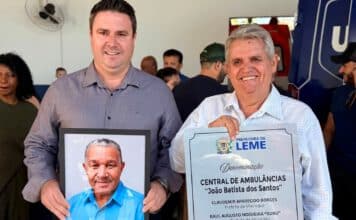 Central de Ambulâncias recebe nome de João Batista dos Santos em homenagem a mais de 30 anos de dedicação em Leme, SP