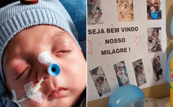 Bebê dado como morto é recebido com festa após alta: ‘No conforto de casa’